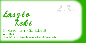 laszlo keki business card