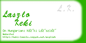 laszlo keki business card